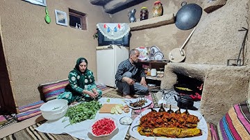 Village Cooking in Iran: Delicious Eggplant & Tomato with Fresh Homemade Bread