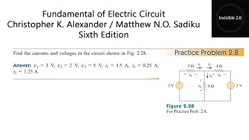 Practice Problem 2.8 ||Fundamentals of Electric Circuits || Alexander & Sadiku || 2 Edition