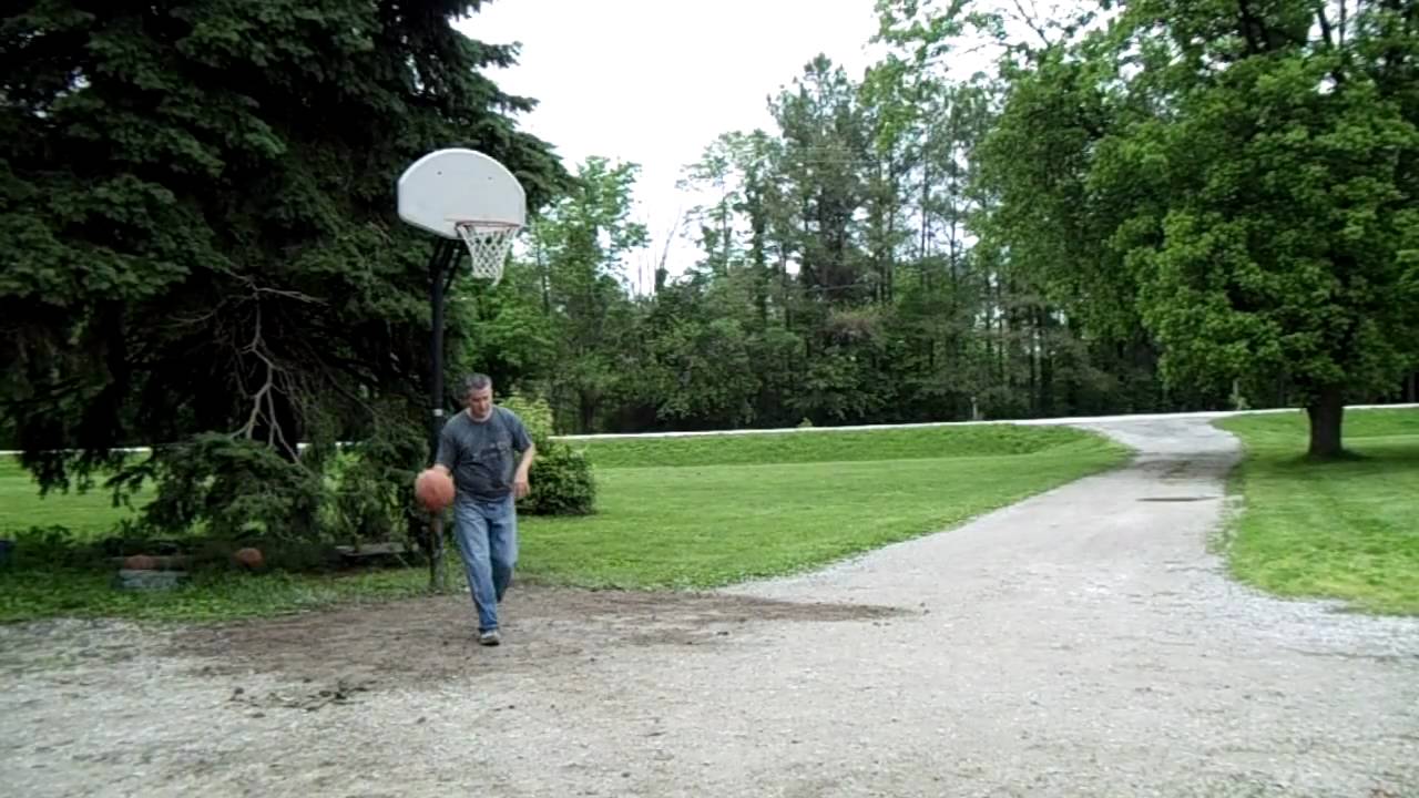Shooting Basketball in the Driveway No Editing A Few Trick Shots