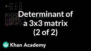 Finding the determinant of a 3x3 matrix method 1 | Matrices | Precalculus | Khan Academy