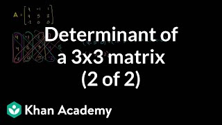 Finding the determinant of a 3x3 matrix method 1 | Matrices | Precalculus | Khan Academy