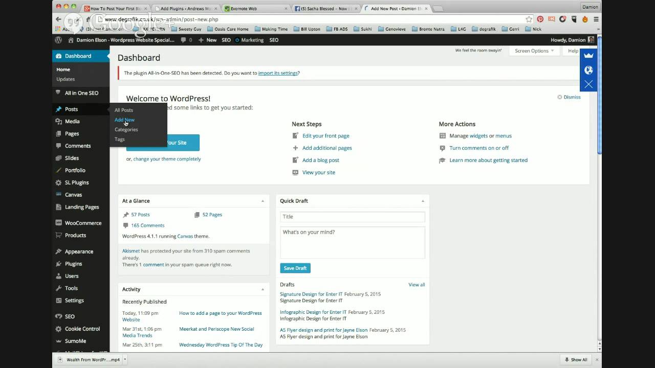 How To Post Your First Blog Post Using WordPress - YouTube