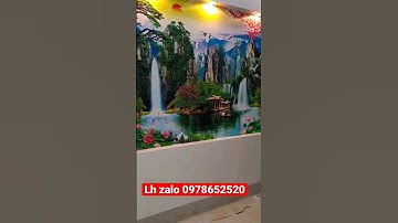 Hoàn thiện tranh dán tường 3D sơn thuỷ hữu tình