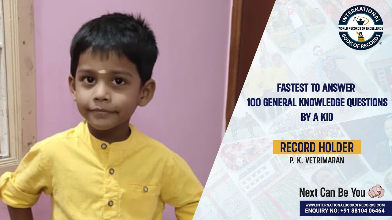 FASTEST TO ANSWER 100 GENERAL KNOWLEDGE QUESTIONS BY A KID