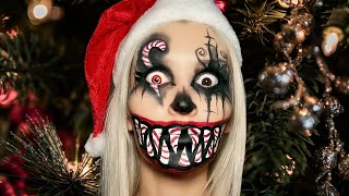 Candy Cane Monster Makeup