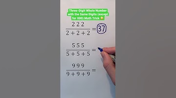 Three-Digit Whole Number with the Same Digits (except for 000) Math Trick 😳 #Shorts #math