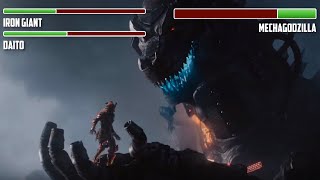 Iron Giant and Gundam vs. Mechagodzilla WITH HEALTHBARS | HD | Ready Player One
