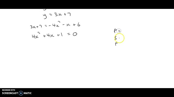 Intersection of lines and parabolas