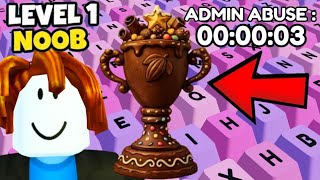 STARTING OVER in *SECRET* ADMIN ABUSE gets RARE TROPHY +1 Speed Keyboard Escape Roblox screenshot 5