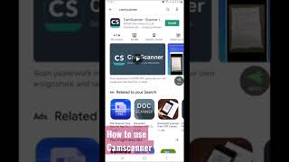 How To Use Camscanner