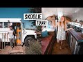 Our First Time Staying in a CONVERTED SCHOOL BUS! - Skoolie Tiny House FULL TOUR! (Colorado)
