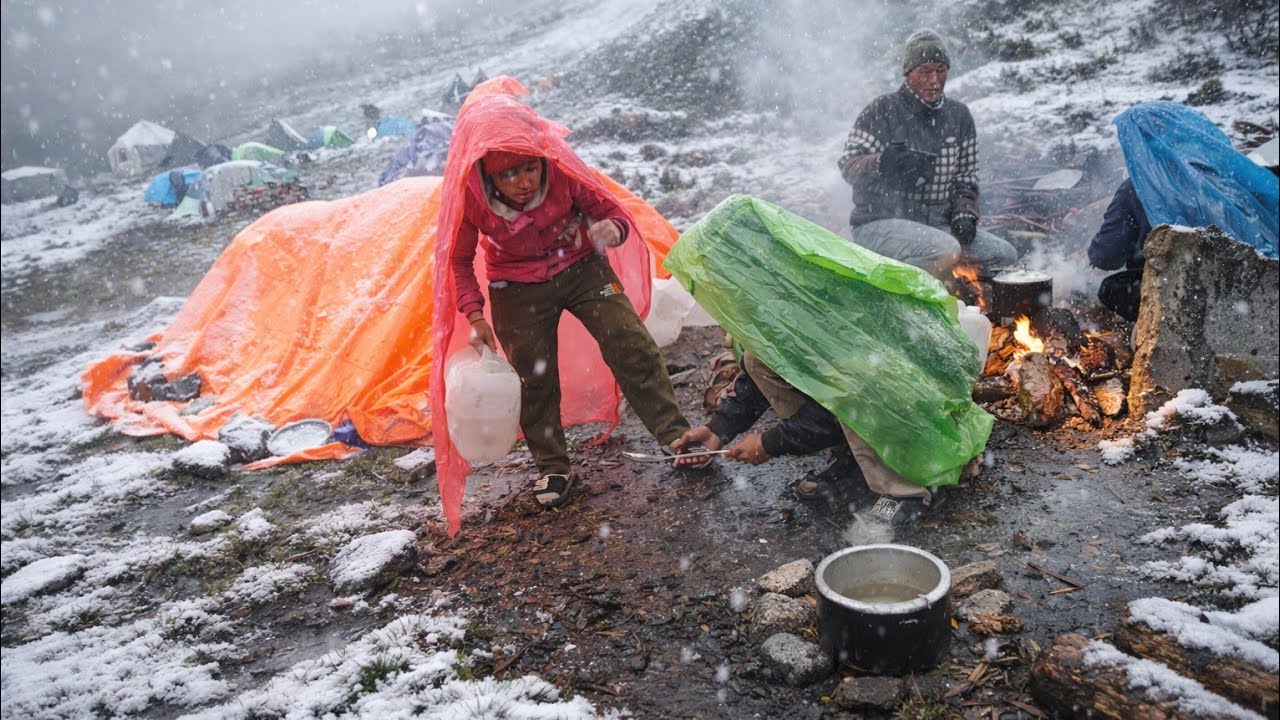 Inside Dolpa’s Coldest Region|A Family’s Real Experience Living in Nature,Tents|Night Camp&Open Fire