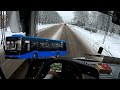 Pov bus driving 1080p. Winter.