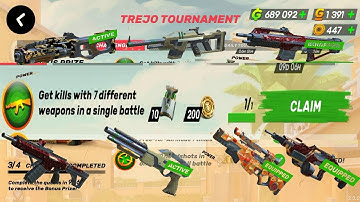 [ One try ] How to Get Kills with 7 different weapons in a single battle Guns Of Boom aNdroid  / IOS