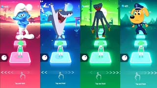 The Smurfs Vs Zig And Sharko Vs Poppy Playtime Vs Sheriff Labrador - Tiles Hop Edm Rush