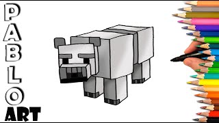 How to draw Polar Bear from Minecraft | Learn to Draw step by step