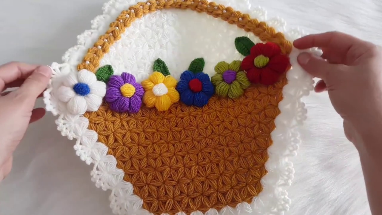 Çiçekli Sepet Lif Yapalım 😊