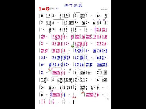 04老了兄弟，練習用簡譜伴奏