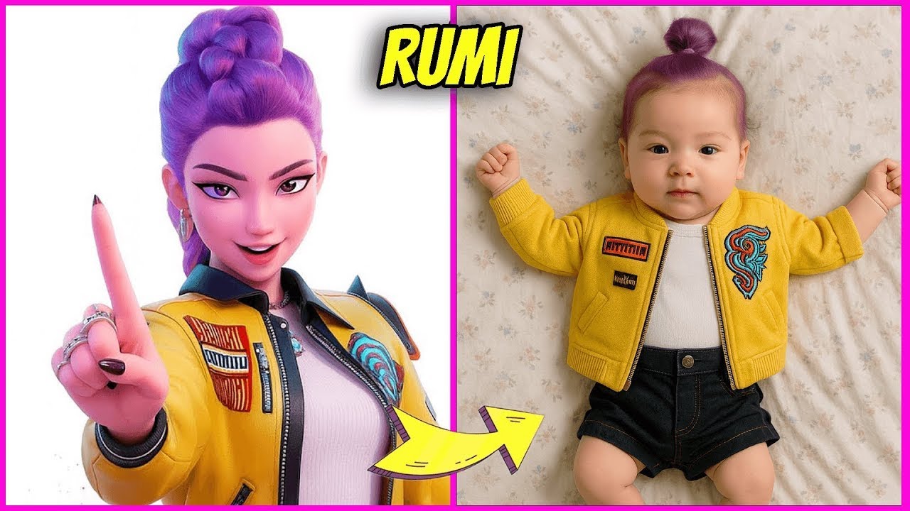 KPOP Demon Hunters As NEWBORN BABY  + Guess Who is dancing | Rumi, Zoey, Mira, Jinu, Mystery Saja