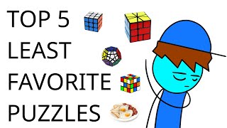 Top 5 LEAST Favorite Puzzles | Cubeorithms