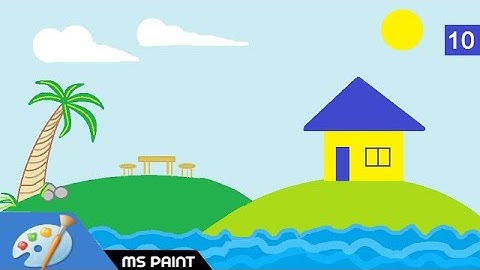 How to Draw a Beach House in MS Paint