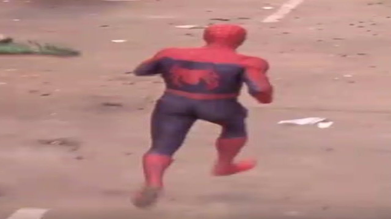 Indian Guy Chasing Camera With Spider-Man 3 Black Suit Theme
