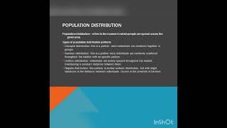 population distribution and density
