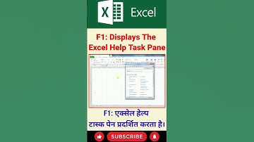 Displays the Excel Help task pane #shorts