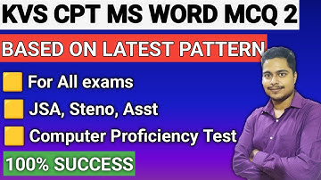 MS WORD CPT MCQ PART 2  | FOR ALL EXAMS | KVS | SSC CGL CHSL | IIT | NIT | JSA | ASO | LDC | UDC