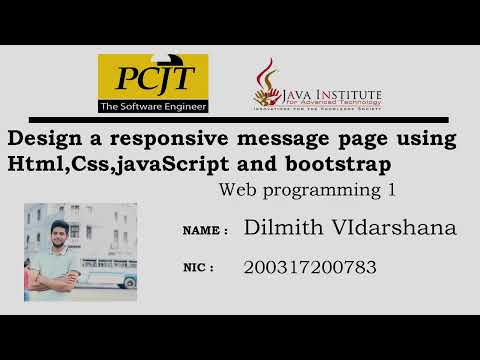 Design a responsive message page using Html,Css,Javascript and bootstrap