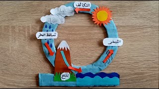 طريقة عمل مجسم دورة المياه في الطبيعة - water cycle project