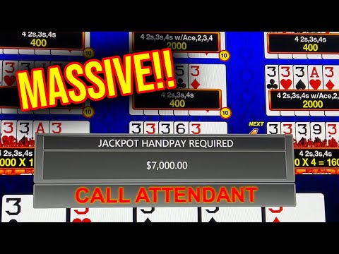 MASSIVE $7000 VIDEO POKER HIT!!! HOT ROLL TRIPLE DOUBLE BONUS!!!