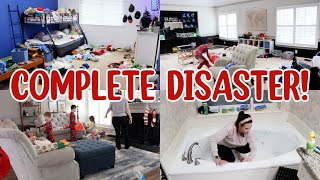 COMPLETE DISASTER CLEANING MOTIVATION! EXTREME CLEAN WITH ME 2024! MESSY HOUSE CLEANING!