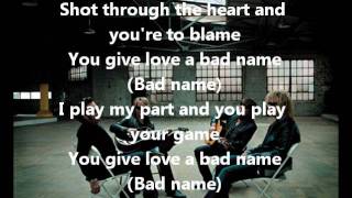 Bon Jovi-You Give Love a Bad Name (with lyrics)