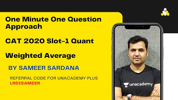 One Minute One Question Approach For CAT 2020 Quant I Slot-1 I Weighted Average Questions