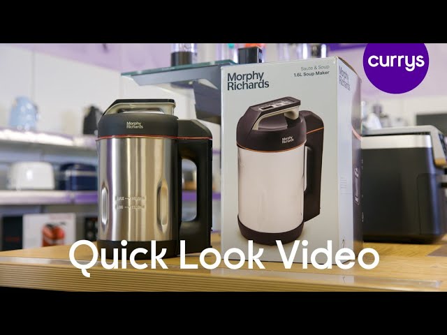 Morphy Richards 1.6L Sauté & Soup Maker, 4 Settings, Pause Function, LED Control Panel, Non-Stick Coated Jug, Detachable Power Cord, Stainless Steel, 501014, Black