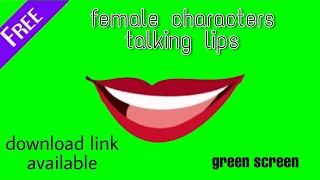 green screen | women | girl | female | talking lips | mouth for make cartoon animation character