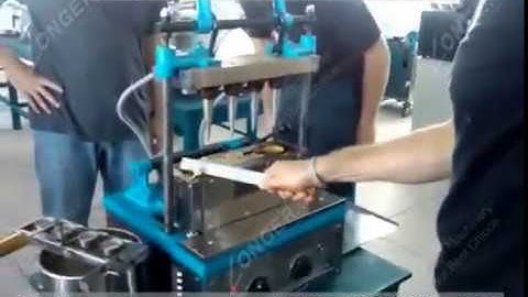 Test Video of Wafer Ice Cream Cone Maker Machine For Ice Cream Shop with 4 cones one  time