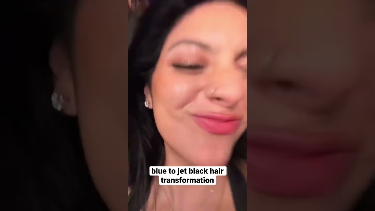 blue to jet black hair transformation
