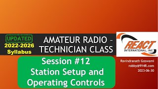 Session 12 - Technician Class (2022-2026) - Amateur Radio Training - by 9Y4R