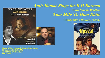 Amit Kumar Sings for R D Burman With Suresh Wadkar-Tum Mile To Hum Khile - Film : Rusvai- (1985)