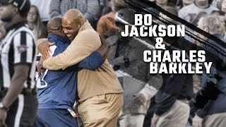 Charles Barkley, Bo Jackson embrace following announcement of Barkley statue