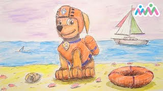 Щенячий патруль, рисуем Зуму. Paw patrol, drawn Zuma. Щенячий патруль, рисуем Зуму. Paw patrol, drawn Zuma.