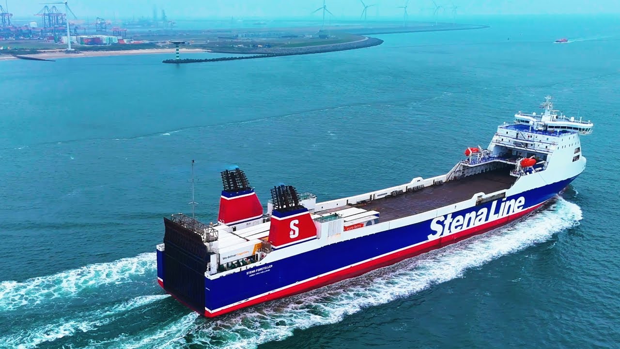 Ro-Ro Cargo Ship Stena Foreteller Leaving Rotterdam | 3-9-2024