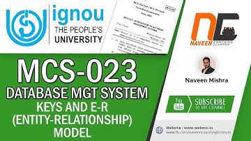 MCS023 | Keys and E-R Model Example of ER model(Hindi) #ignoubca #bca #ignoumca #dbms #dbmstutorials