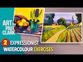 2 Watercolour Expressionist Exercises inspired by August Macke