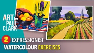 2 Watercolour Expressionist Exercises inspired by August Macke