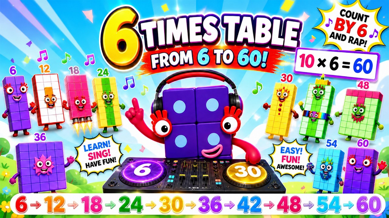 Numberblocks x6 Rap Adventure! 🎵 Learn the 6 Times Table from 6