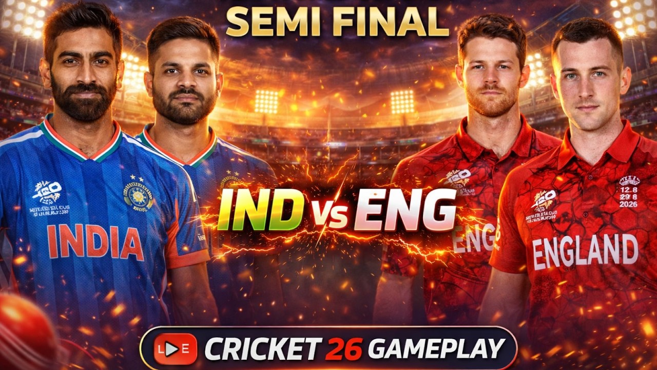 🔴India 🇮🇳 vs England 🏴 LIVE 😱 | SEMI FINAL | T20 WC 2026 | Cricket 26. #shorts  #gaming
