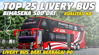 TOP 25 LIVERY BUS BIMASENA SDD ORI DARI BERBAGAI PO | KUALITAS HD TERBAIK | Bus Simulator Indonesia screenshot 2